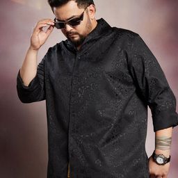 Instafab Plus Floral Printed Comfort Spread Collar Cotton Shirt-picture-43