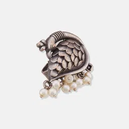 Anouk Women German Silver Artificial Stones and Beads Finger Ring image 4