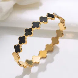 Jewels Galaxy Gold-Plated Enamelled Bangle-Style Bracelet image 4