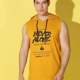 WOOSTRO Men Typography Printed Hooded Slim Fit T-shirt-picture-20