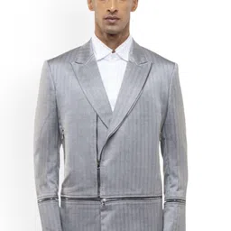 SDS By Kushal Shah Lapel Collar Zipper Biker Jacket image 2