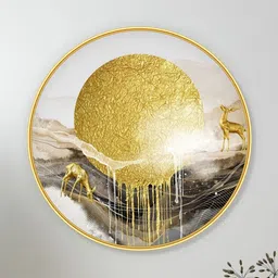 Livin'luxe Gold-Toned MDF Other Wall Paintings image 4