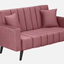 arra Nikko Velvet 2 Seater Sofa In Dark Pink Colour image 3