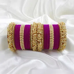 THE BLAZZE Purple Glass Artificial Stones & Beads Bangle-picture-15