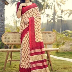 GEN Z TRENDS Ethnic Motifs Pure Cotton Saree image 3