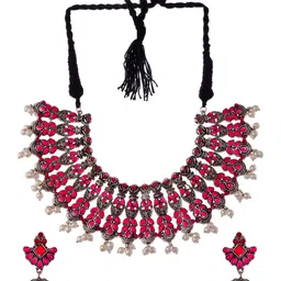 Silvermerc Designs Sliver-Plated Stone-Studded & Beaded Jewellery Set image 2