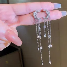 Estailo fashion Crescent Shaped Drop Earrings image 3