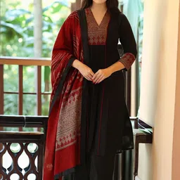 DIVASTRI Women Ethnic Motifs Printed Regular Kurta with Trousers & With Dupatta-picture-18