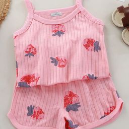 FOREVER FRIDAY Girls Printed Round Neck Top with Shorts-picture-46