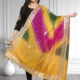 Moda Rapido Dyed Bandhani Dupatta with Gotta Patti-picture-32
