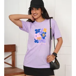 VEROCONIC Women Floral Printed Round Neck Relaxed Fit T-shirt-image-64
