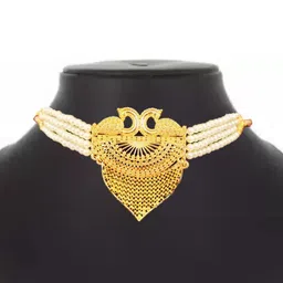 sdr Pearl choker necklace earrings jewellery set image 5