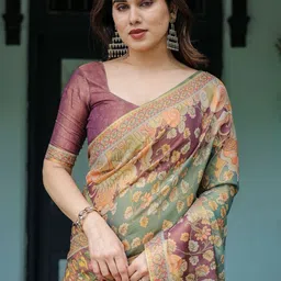 MAHARANI COUTURE Ethnic Motifs Print Pure Cotton Jamdani Saree image 4