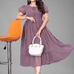 premarth Woven Georgette Stitched Flared/A-line Gown image 5