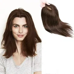 hamsri 5 Clips Mixed Topper 4*4 (18" Brown)-N Hair Extension image 2