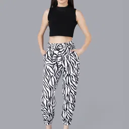 CORSICA Women Animal Printed Relaxed Easy Wash Trousers image 4
