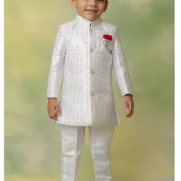 LITTLE COLLARS Boys Embroidered Sherwani Set-picture-40