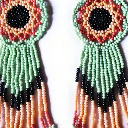 Evince MODE Artificial Beads Beaded Contemporary Drop Earrings image 2