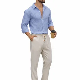 r.code by the roadster life co. R.Code by The Roadster Lifestyle Co. Men Vertical Striped Spread Collar Casual Shirt image 3