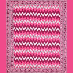 Myntra Elegant Homes Pink & White Geometric 120 TC Queen Bedsheet with 2 Pillow Covers image 3
