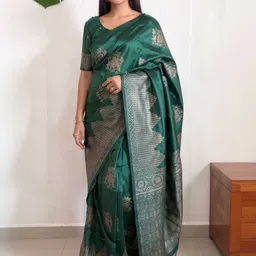 ZIKARAA Woven Design Zari Handloom Saree image 3