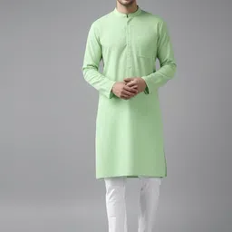 APEKTRA Men Regular Fit Mandarin Collar Cotton Kurta-image-72