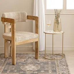 THEGASBH Grey & Beige Printed Traditional Cotton Carpet image 5