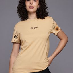 Allen Solly Woman Round Neck Pure Cotton T-shirt-picture-16
