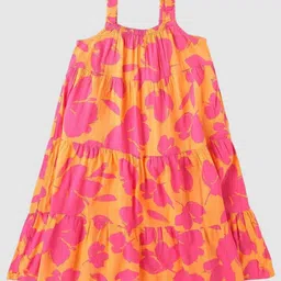 GAP Girls Floral Printed Pure Cotton Tiered A-Line Dress-picture-42
