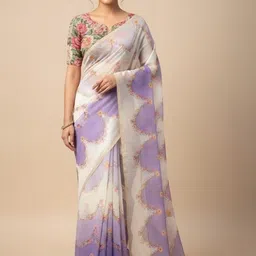 Shilpkala Floral Pure Linen Saree-picture-23