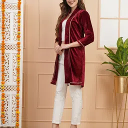 AB Collection Women Long Sleeves Open Front Shrug image 3