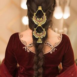 VAGHBHATT Women Metal Beaded Hair Accessory Set-picture-36