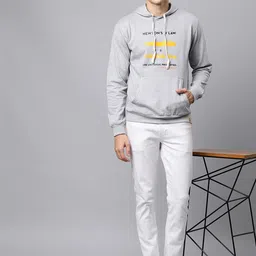 Campus Sutra Men Printed Hooded Sweatshirt image 2