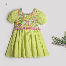 Cherry Crumble Floral Print Puff Sleeve Fit & Flare Dress-picture-38