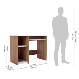 neuspace Brown & White Engineered Wood Study Table image 2