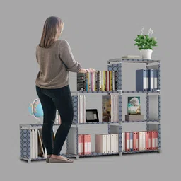 mezire Compact C9-Tier Book Organizer/Shoe/Chappal/Book/Clothes Rack with Plastic Joint Metal Open Book Shelf image 4