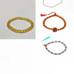 Divine souvenirs Unisex Set of 4 Artificial Beaded Wraparound Bracelets-picture-51