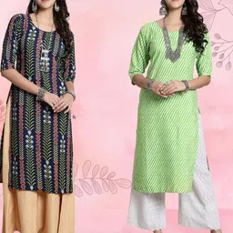 Ethnic basket Women Pack Of 2 Multicoloured Crepe Kurtas-picture-21