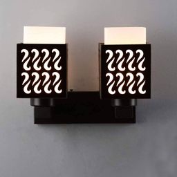 Gojeeva Black Wood Square Shaped Wall Lamp-picture-3