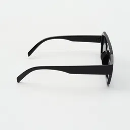 PELLE LUXUR Unisex Black Browline Sunglasses with UV Protected Lens image 5