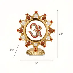 INTERNATIONAL GIFT Gold-Toned Om Symbol Religious Symbol Idol Showpiece image 3