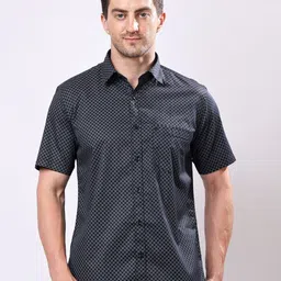 Stylox Men Geometric Printed Spread Collar Cotton Casual Shirt-image-47