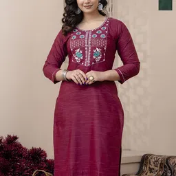 AUZAAI COLLECTION Women Ethnic Motifs Embroidered Thread Work Kurta-image-1