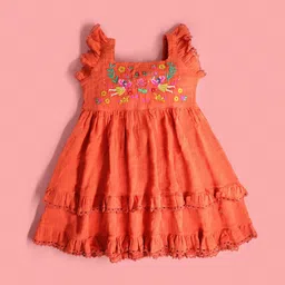 Cherry Crumble Girls Embroidered Fit & Flare Dress image 4