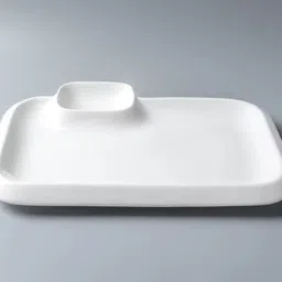 indusbay 12 Inch Multipurpose Snack Rectangular Ceramic Serving Plate with Dip Bowl Chip & Dip Tray-picture-36