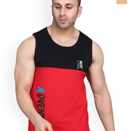 SLOWLORIS Men Pack Of 2 Printed Bio-Wash Combed Cotton Gym Vests-picture-11