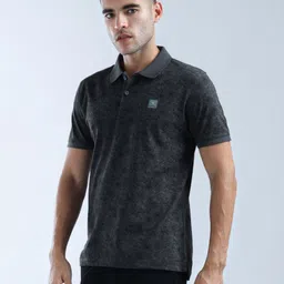 Flying Machine Men Floral Printed Polo Collar Cotton T-shirt image 4