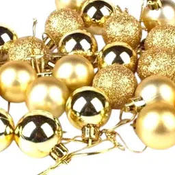 vital creations New_20 pcs 3 cm Golden Christmas Balls Christmas TreeT71 Balls Pack of 20-picture-25