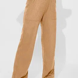 Wuxi Women Solid Mid-Rise Regular Fit Relaxed Trousers-image-9