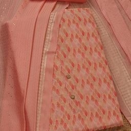 Soch Geometric Printed Zari Chanderi Cotton Unstitched Dress Material-picture-46